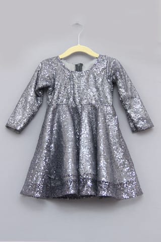 Grey Light Sequin Party Dress