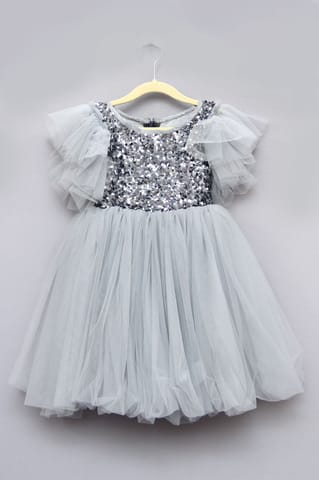 Grey Sequin Party Dress