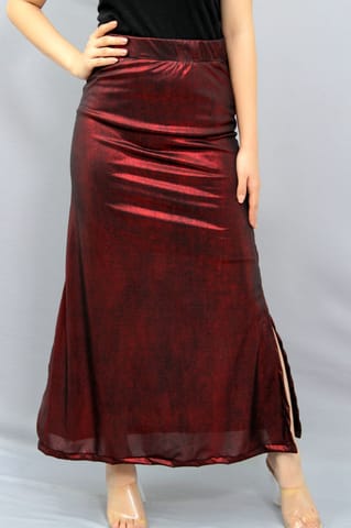 Solid Maroon Maxi Slit Skirt