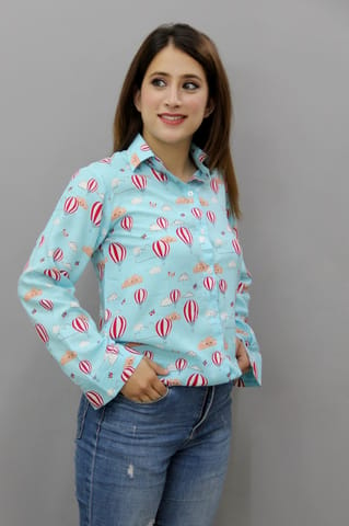 Balloon Printed Casual Rayon Shirt