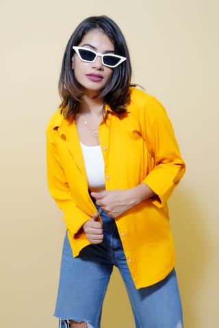 Golden Glow Solid Mustard Shirt