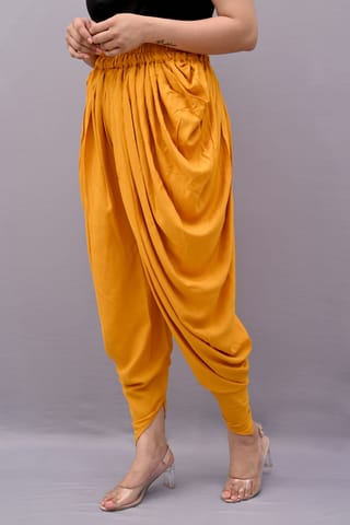 Solid Mustard Dhoti Pants